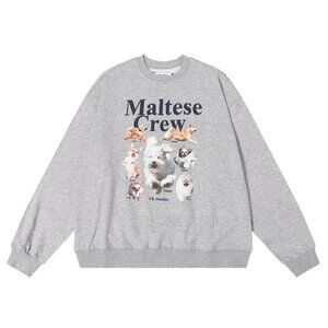 Waikei Round Neck Printed Grey Sweatshirt